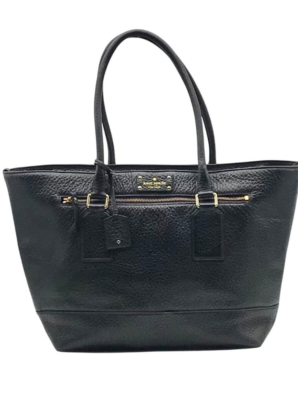 Kate Spade Black Pebbled Leather Bay Street Harmony Tote Bag